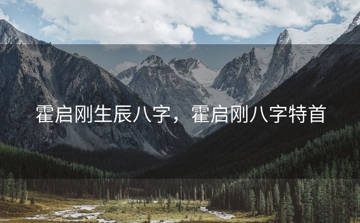 霍启刚生辰八字，霍启刚八字特首