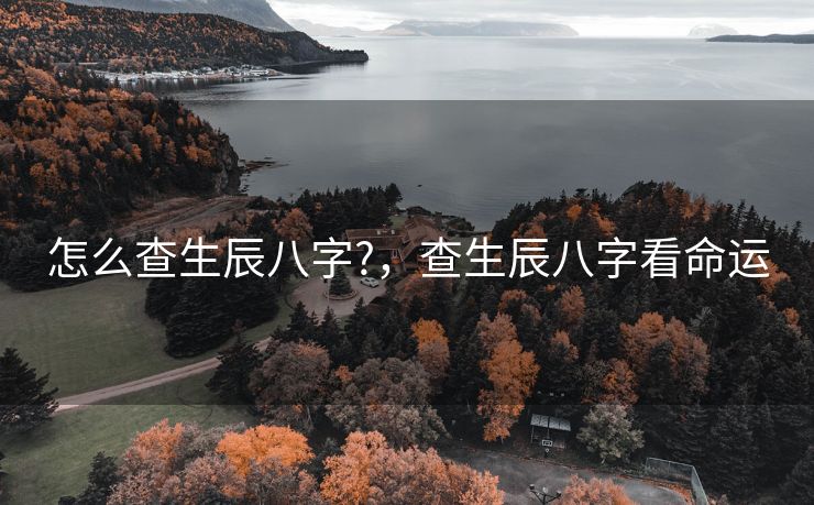 怎么查生辰八字?，查生辰八字看命运