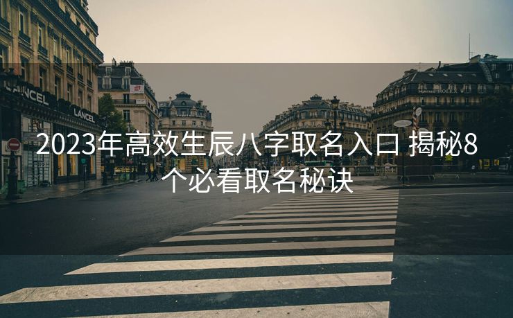 2023年高效生辰八字取名入口 揭秘8个必看取名秘诀