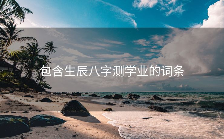 包含生辰八字测学业的词条