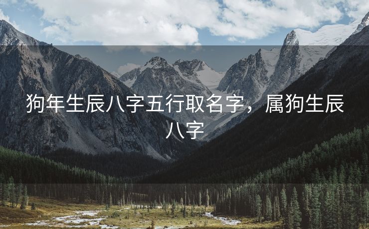 狗年生辰八字五行取名字，属狗生辰八字