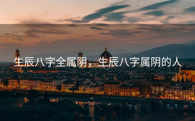 生辰八字全属阴，生辰八字属阴的人