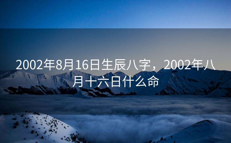 2002年8月16日生辰八字，2002年八月十六日什么命