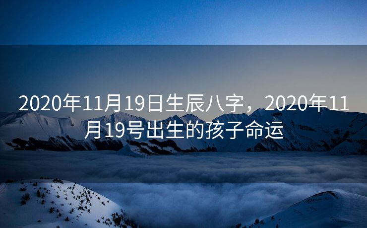 2020年11月19日生辰八字，2020年11月19号出生的孩子命运