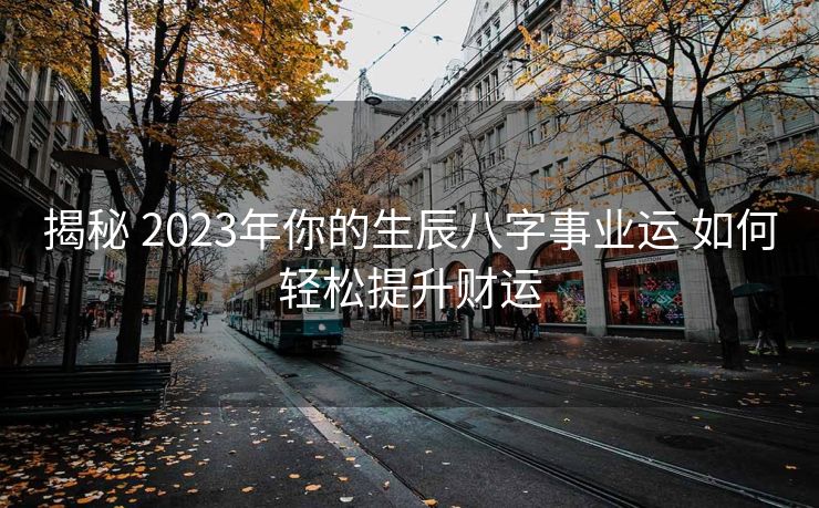 揭秘 2023年你的生辰八字事业运 如何轻松提升财运
