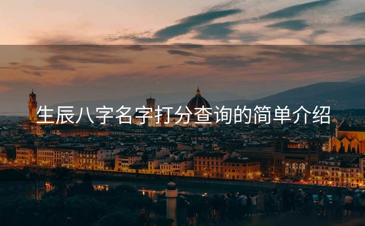生辰八字名字打分查询的简单介绍
