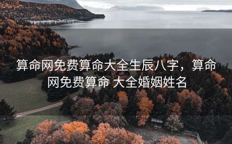 算命网免费算命大全生辰八字，算命网免费算命 大全婚姻姓名