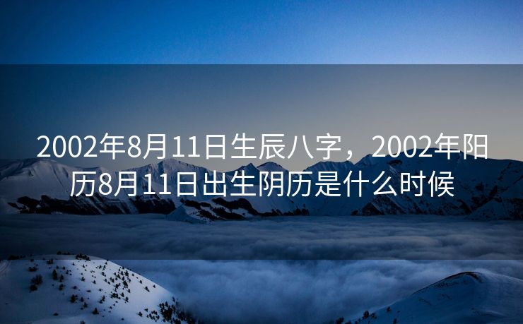 2002年8月11日生辰八字，2002年阳历8月11日出生阴历是什么时候