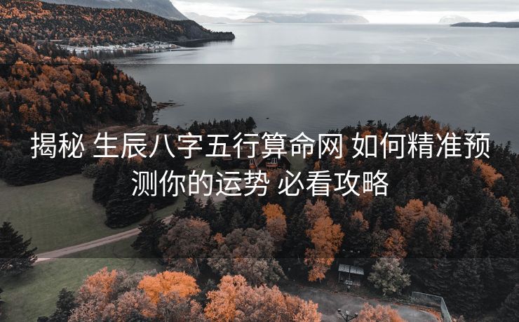 揭秘 生辰八字五行算命网 如何精准预测你的运势 必看攻略