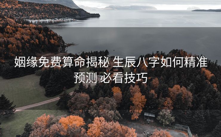 姻缘免费算命揭秘 生辰八字如何精准预测 必看技巧