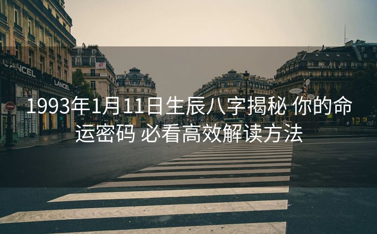 1993年1月11日生辰八字揭秘 你的命运密码 必看高效解读方法