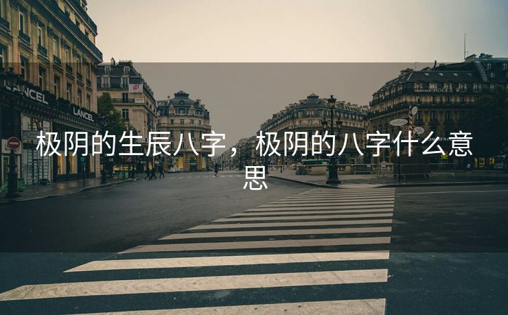 极阴的生辰八字，极阴的八字什么意思