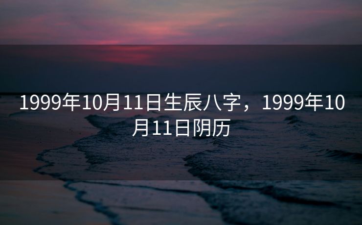 1999年10月11日生辰八字，1999年10月11日阴历