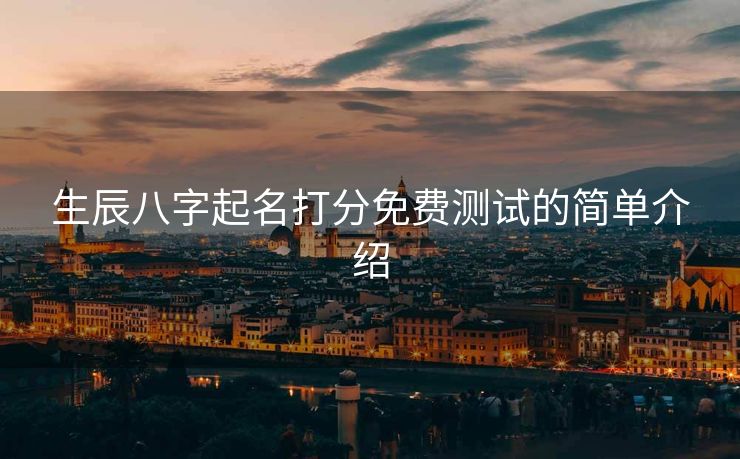 生辰八字起名打分免费测试的简单介绍