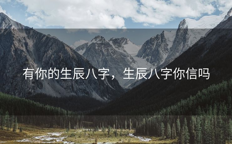 有你的生辰八字，生辰八字你信吗
