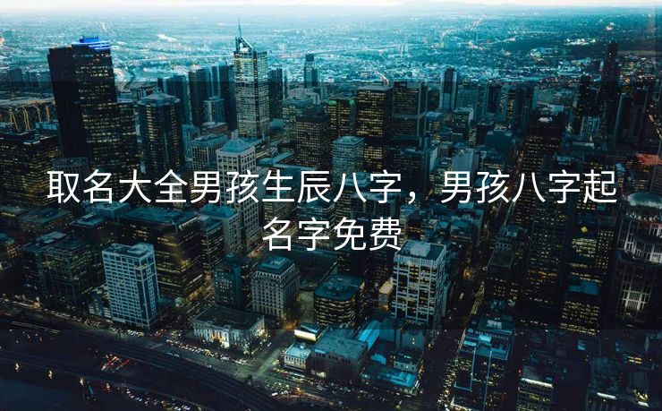 取名大全男孩生辰八字，男孩八字起名字免费