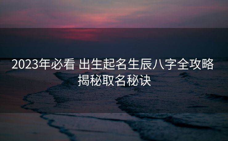 2023年必看 出生起名生辰八字全攻略 揭秘取名秘诀