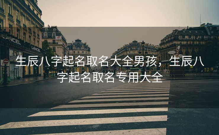 生辰八字起名取名大全男孩，生辰八字起名取名专用大全