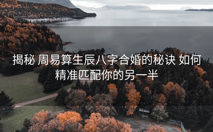 揭秘 周易算生辰八字合婚的秘诀 如何精准匹配你的另一半