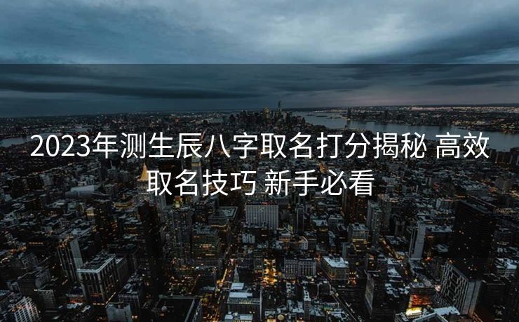 2023年测生辰八字取名打分揭秘 高效取名技巧 新手必看