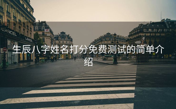 生辰八字姓名打分免费测试的简单介绍