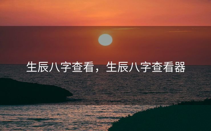 生辰八字查看，生辰八字查看器