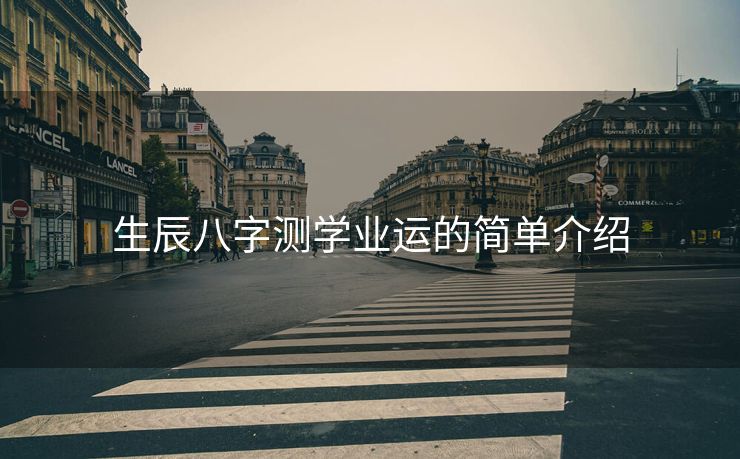 生辰八字测学业运的简单介绍