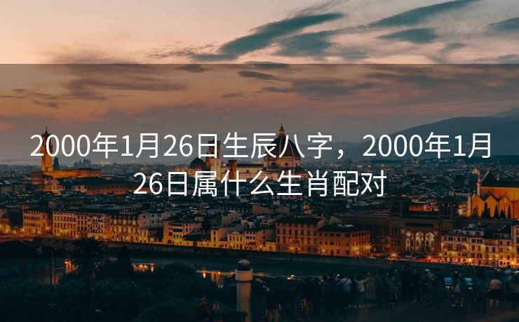2000年1月26日生辰八字，2000年1月26日属什么生肖配对