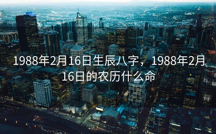 1988年2月16日生辰八字，1988年2月16日的农历什么命