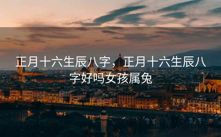正月十六生辰八字，正月十六生辰八字好吗女孩属兔