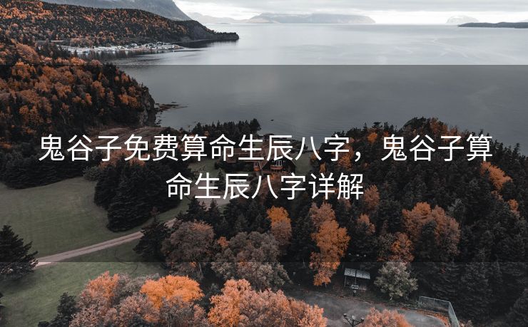 鬼谷子免费算命生辰八字，鬼谷子算命生辰八字详解