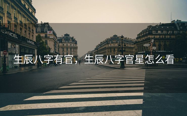 生辰八字有官，生辰八字官星怎么看