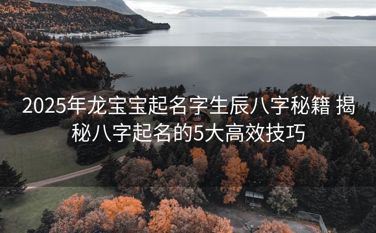 2025年龙宝宝起名字生辰八字秘籍 揭秘八字起名的5大高效技巧