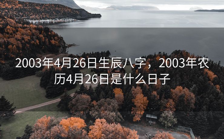 2003年4月26日生辰八字，2003年农历4月26日是什么日子