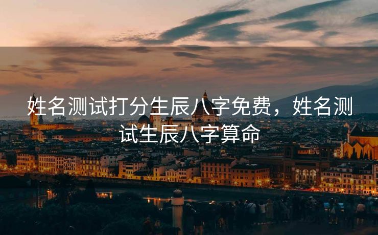 姓名测试打分生辰八字免费，姓名测试生辰八字算命