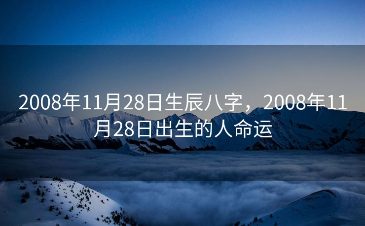 2008年11月28日生辰八字，2008年11月28日出生的人命运