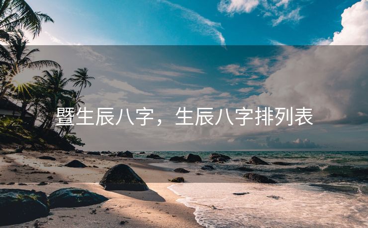 暨生辰八字，生辰八字排列表