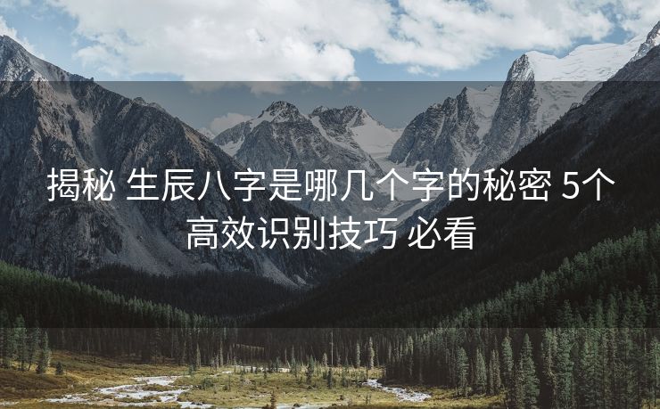 揭秘 生辰八字是哪几个字的秘密 5个高效识别技巧 必看