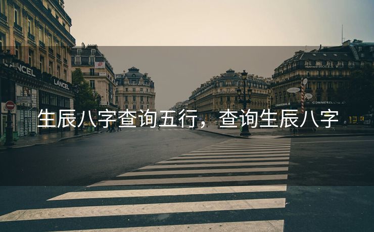 生辰八字查询五行，查询生辰八字