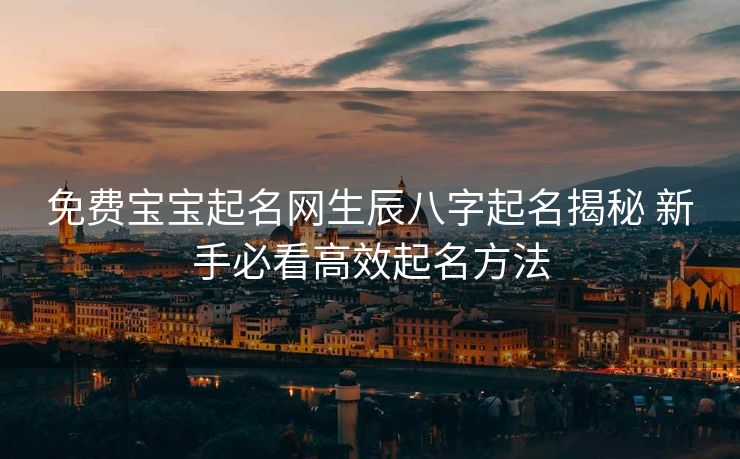 免费宝宝起名网生辰八字起名揭秘 新手必看高效起名方法