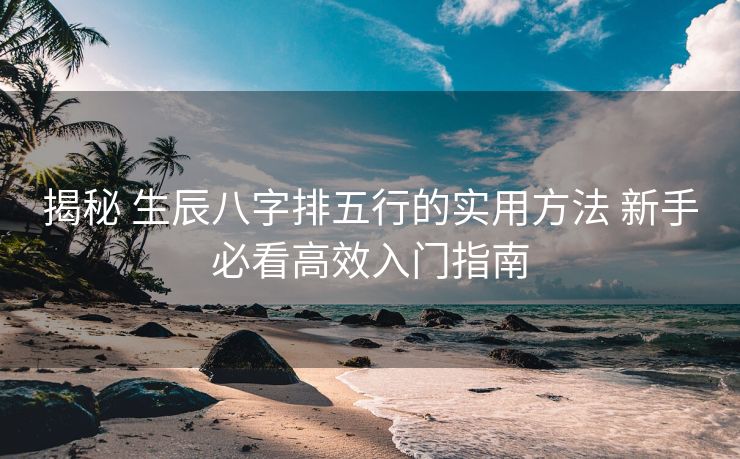 揭秘 生辰八字排五行的实用方法 新手必看高效入门指南