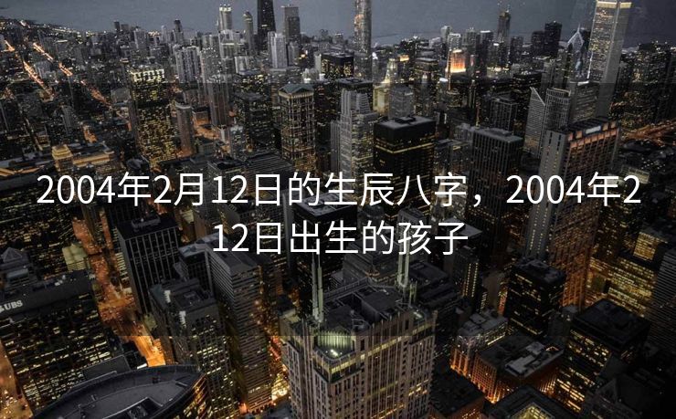 2004年2月12日的生辰八字，2004年212日出生的孩子