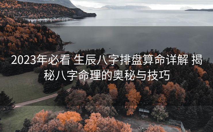 2023年必看 生辰八字排盘算命详解 揭秘八字命理的奥秘与技巧